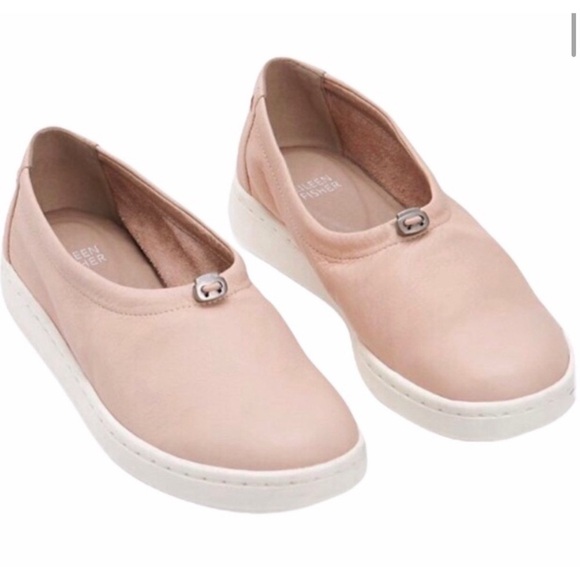Eileen Fisher Shoes - EILEEN FISHER Sydney Slip On Washed Leather Comfort Sneakers Blush Pink Size 8